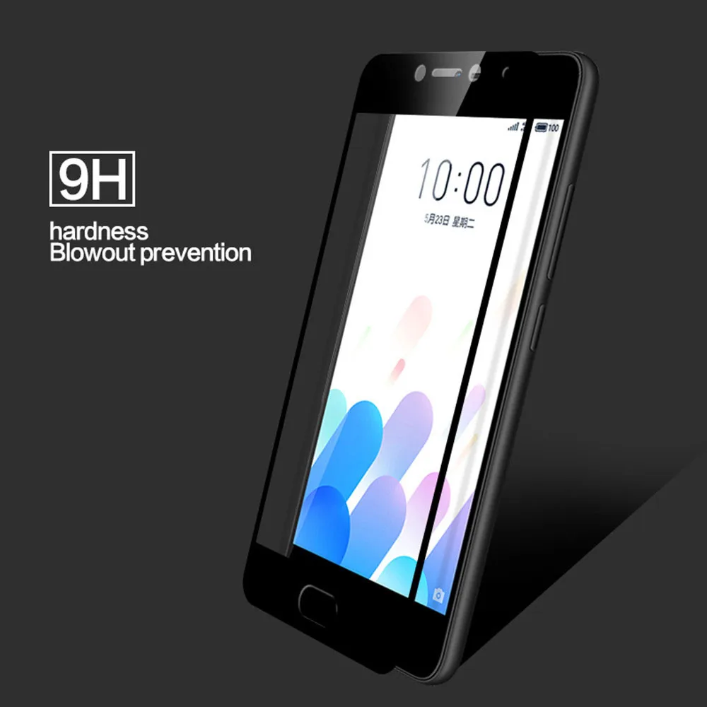Полное покрытие экрана протектор для Meizu M5C стекло цвет Анти взрыв закаленное