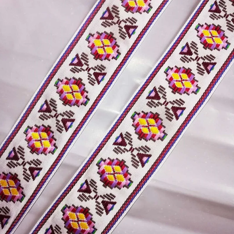 HOT Hand DIY National Wind Polyester Cotton Embroidery Jacquard Ribbon Lace Accessories Clothing Decoration Width 4.8cm | Дом и сад