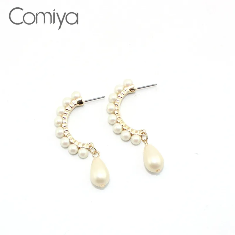 Женские серьги подвески Comiya брендовые с акриловым жемчугом сережки Aliexpress Orecchini