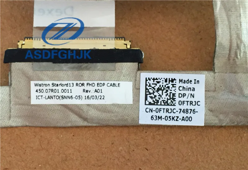 Оригинал для dell 5368 5378 led lcd lvds кабель FHD EDP Кабель 0FTRJC cn 100% ТЕСТ ОК|edp cable|for cableedp |