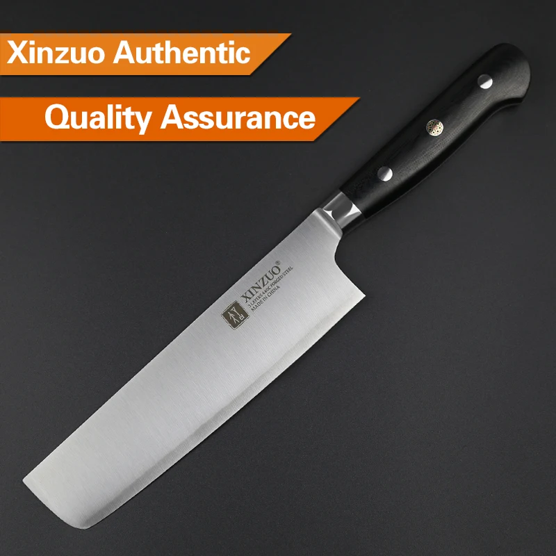 XINZUO 7 ''дюймовый нарезки Ножи 3 слоя 440C одетый Нержавеющая сталь Кухня ножи шеф