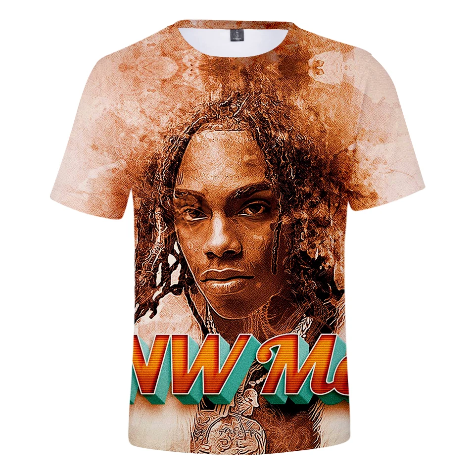Лето г. YNW MELLY Мужская 3D футболка/для женщин Мода Harajuku Хип Хоп Уличная YNW MELLY 3D короткий рукав для мужчин футболка