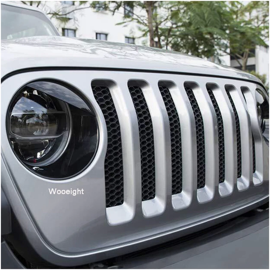 Черная передняя фара Wooeight из АБС-пластика злые глаза для Jeep Wrangler JL 2018 1 пара