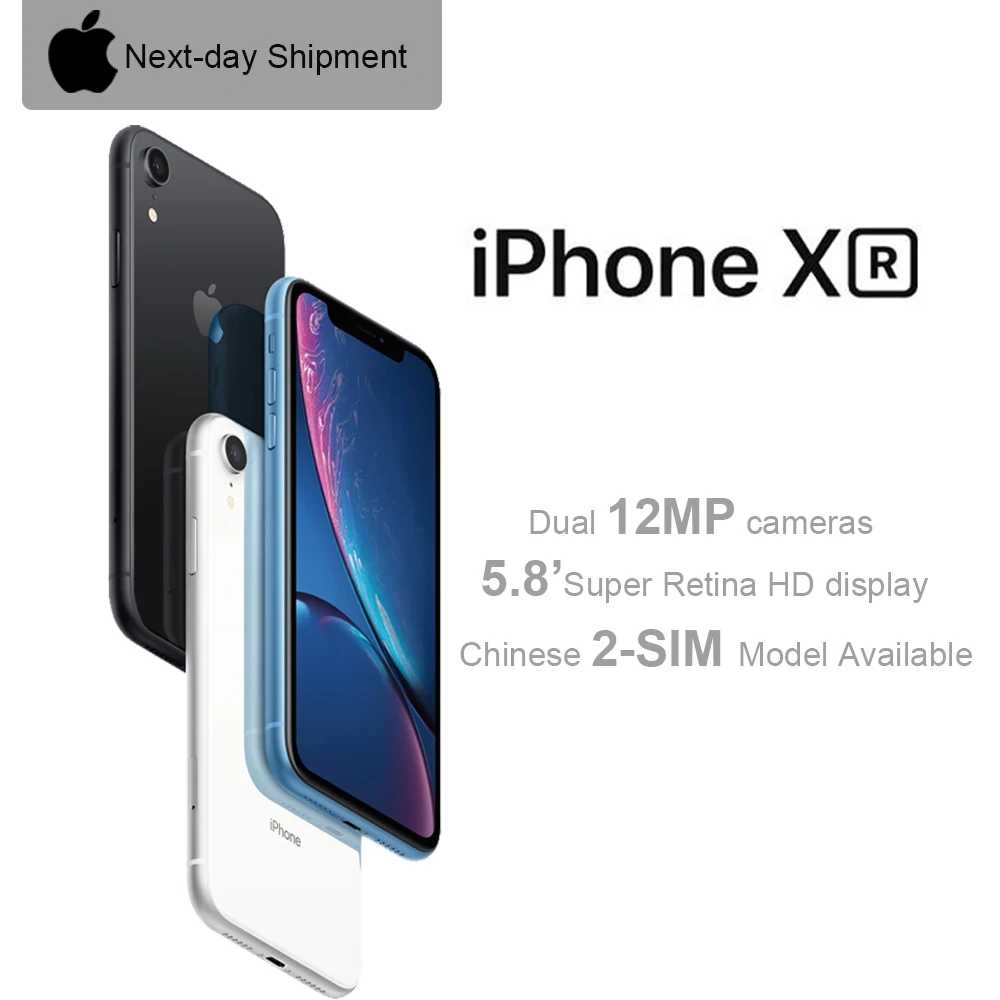 Оригинальный Apple iPhone XR 6 1 дюймовый жидкий сетчатый экран 4G LTE лицевая камера 12 МП