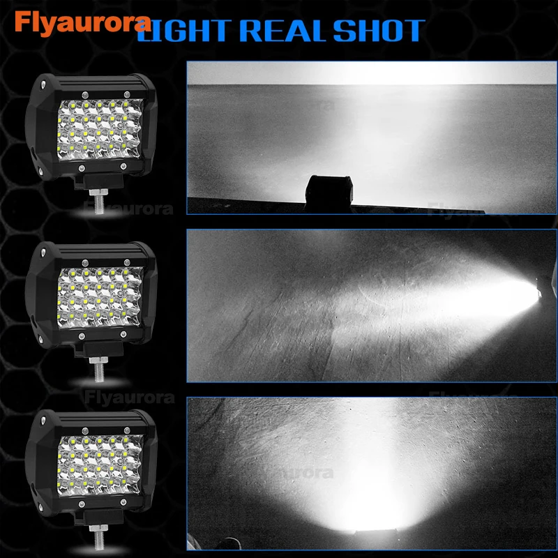 

Flyaurora 4INCH 72W LED LIGHT BAR SPOT BEAM OFF ROAD SUV WORK LIGHT LAMP FOR CAR TRACTOR BOAT MILITARY EQUIPMENT