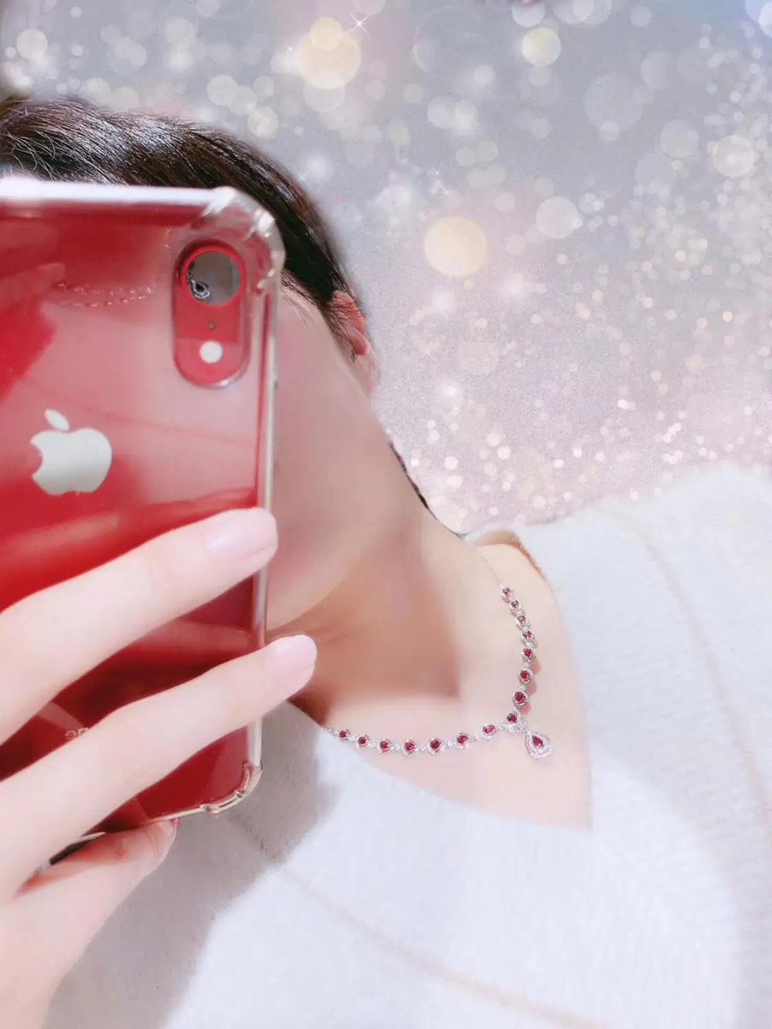 Ожерелье в форме капли воды сердца привлекательное благородное ожерелье из