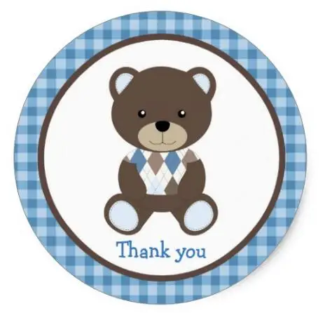 

1.5inch Blue and Brown Teddy Bear Custom Stickers