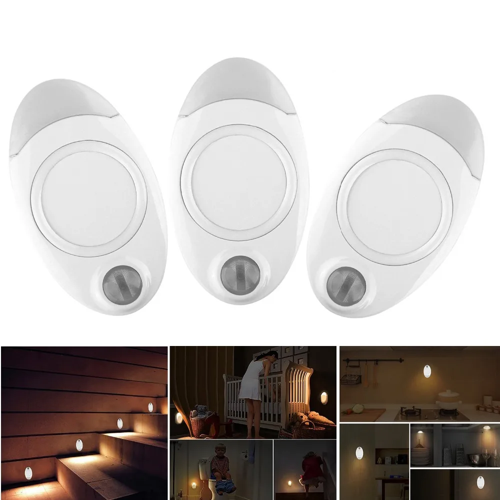 Amagle 2 Pack LED Lamp with Motion Sensor Mini Portable Wireless Battery Powered Pocket Wall Cabinet Stairs Night Light | Лампы и