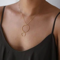 gold circle necklace handmade jewelry gold filled choker pendants collier femme jewelry kolye collares boho women necklaces