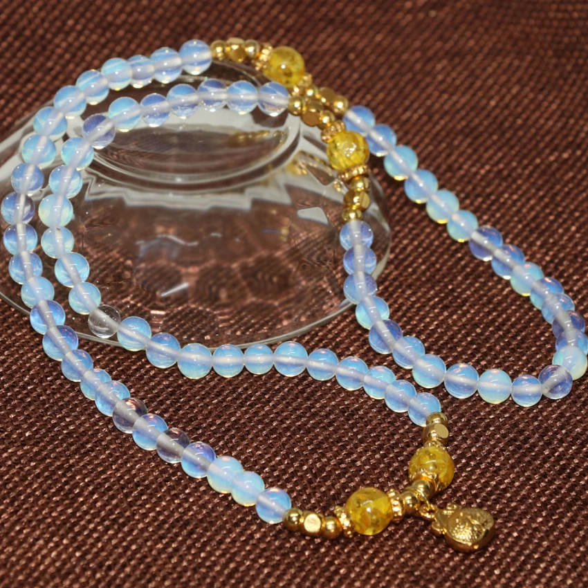 Оригинальный дизайн оптовая цена белый 6 мм круглые бусины опал лунный камень