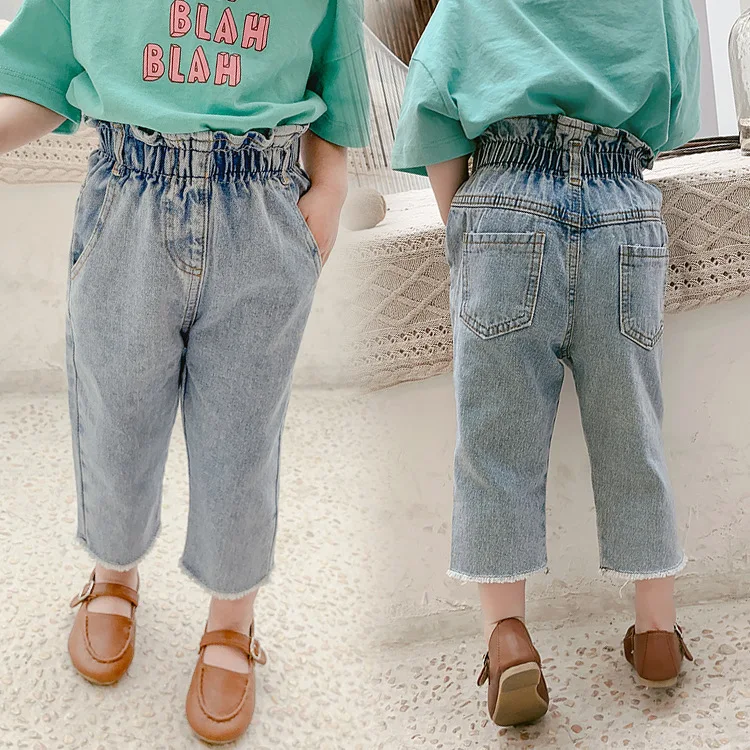 Children's clothing girl summer 2019 new casual Jeans Kids Korean version of the seven-point pants baby loose foreign gas | Детская