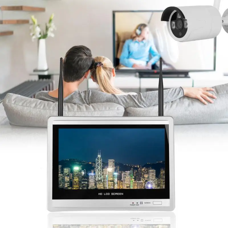 4 канальная Wi Fi HD камера ночного видения с видеодатчиком экрана для домашней