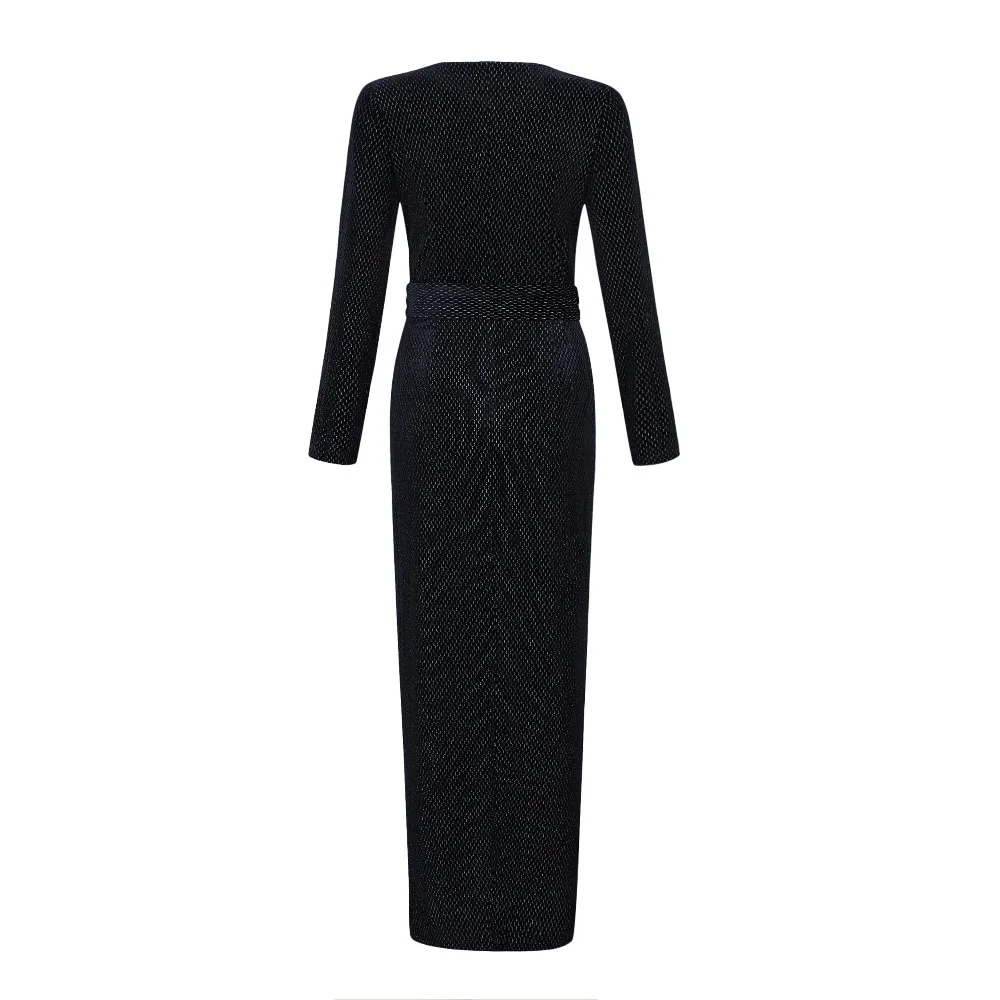Spring 2019 Elegant Dress Sexy Celebrity Fashion Women Slit Night Club Full Body con Deep V Neck Party Dresses Wholesale | Женская