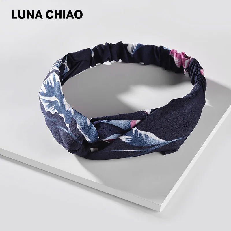 LUNA CHIAO, модные женские аксессуары для волос, дикие цветы, печатная ткань в цветочек, повязки на голову, богемный стиль, мягкие повязки на голову - Цвет: Picture Color