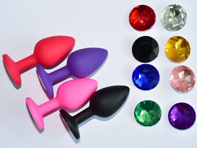 size S silicone anal plug butt bead gem jewel diamond inside sex toys for adult | Красота и здоровье