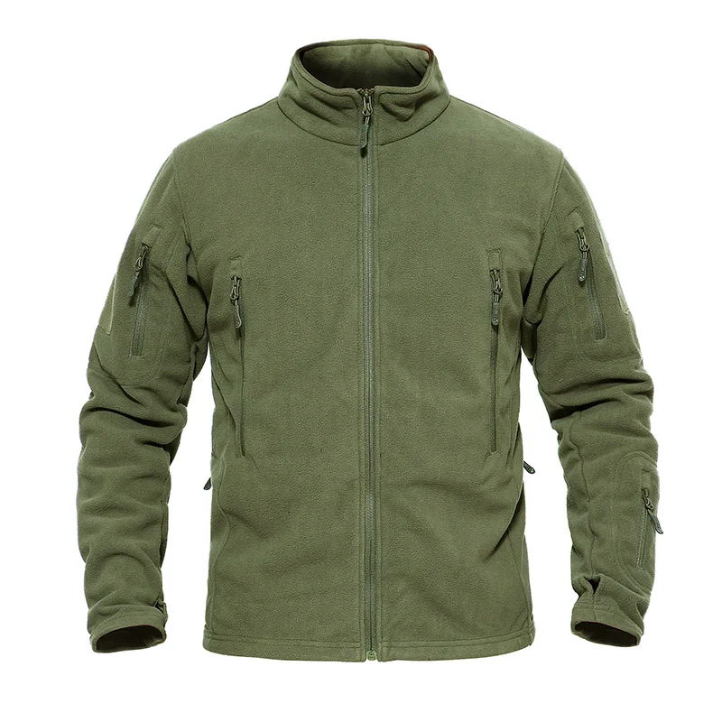 Army green TACVASEN мужская зимняя флисовая куртка, теплая Военная тактическая куртка, Мужская теплая куртка, осенняя армейская одежда размера плюс - Цвет: Army green