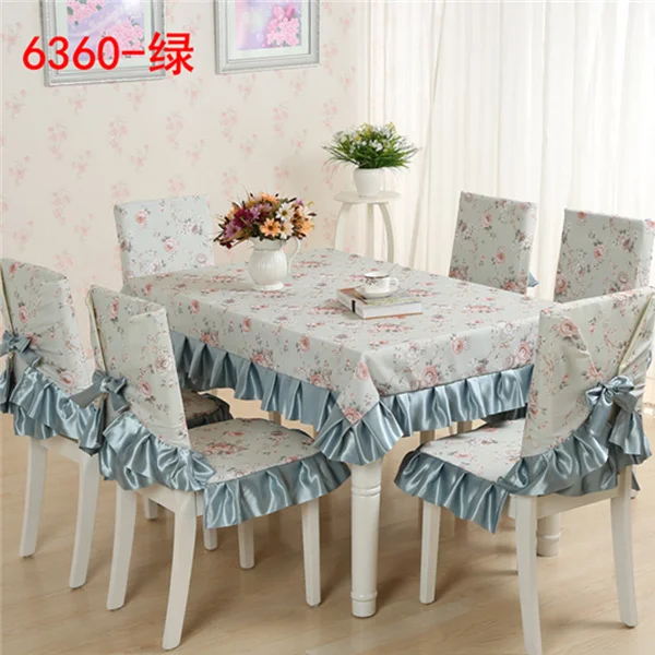 13pcs/Set of Table Cover Chair and Mat Pastoral Style Rectangular Tablecloth Dust Proof Cloth Home Decoration | Дом и сад