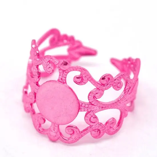 Лучшее качество 20 шт фуксия регулируемое Филигранное кольцо настройки