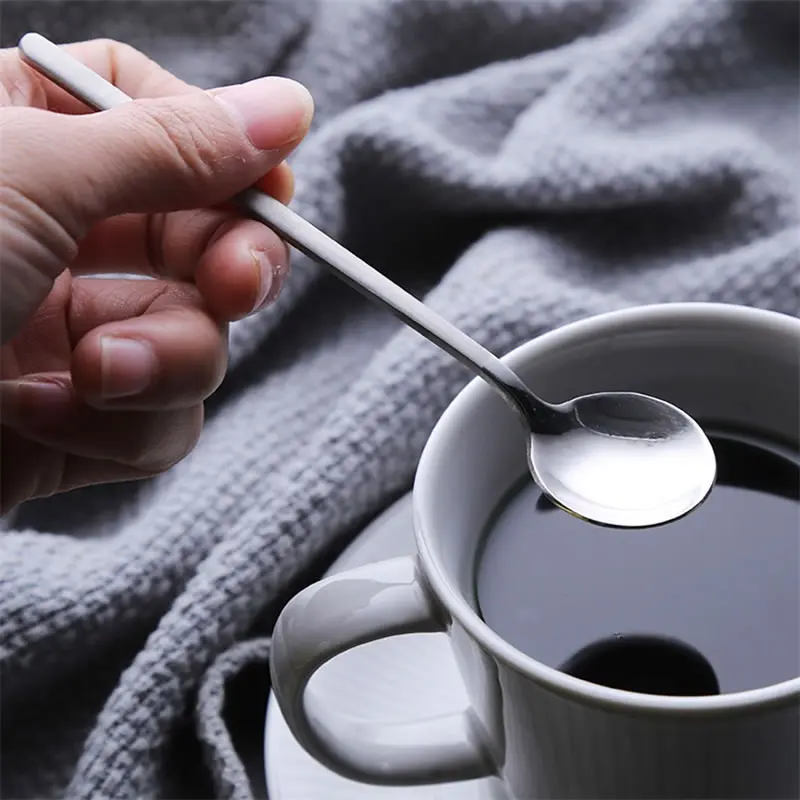 Круглая кофейная ложка из нержавеющей стали эспрессо молоко перемешивание