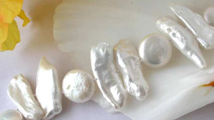 CB199 20&quot 22MM BIWA COIN WHITE FW CULTURED PEARL NECKLACE | Украшения и аксессуары