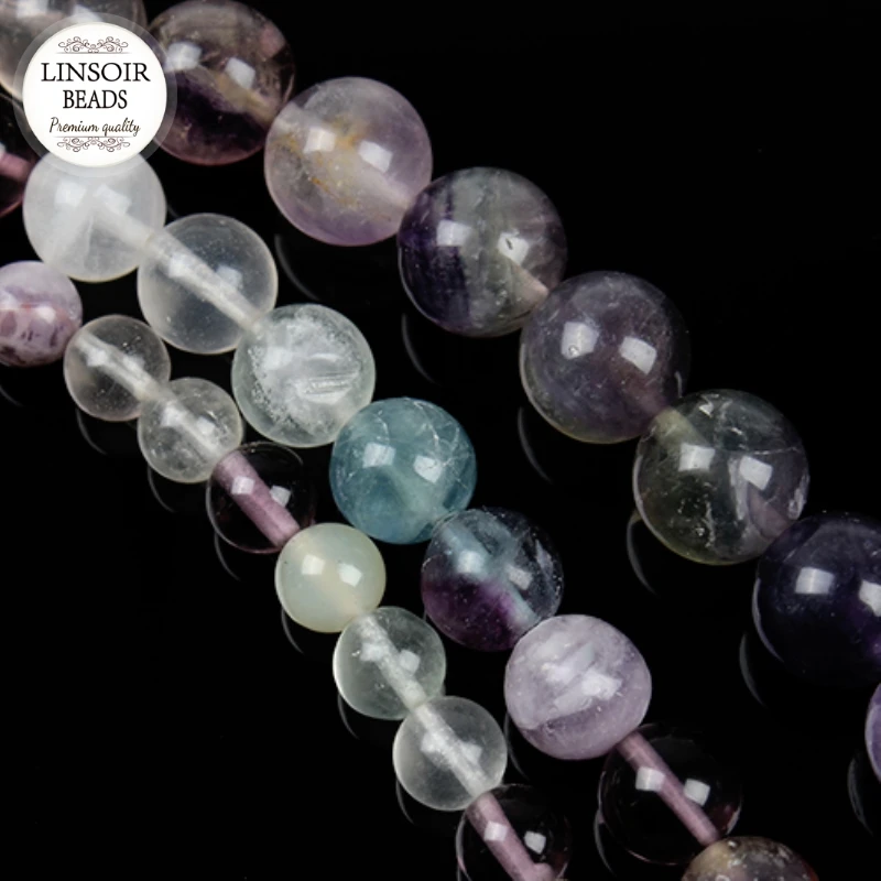 1Strand 40cm Natural Stone Purple Fluorite Round Loose Beads For Necklace &amp Bracelets 4/6/8/10 mm DIY Jewelry Finding F2136 | Украшения