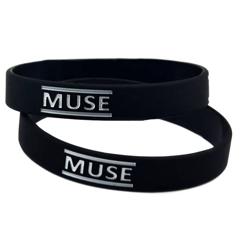 Силиконовый браслет Muse 1 шт. ширина 1/2 дюйма черный для музыкальных