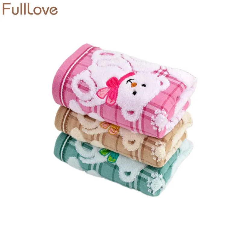 FullLove 3 шт./компл. 50*25 см хлопчатобумажные полотенца для лица мультяшный Медвежонок