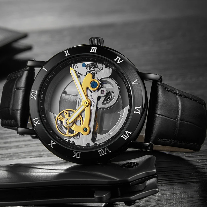 Автоматические механические часы WLISTH man креативные водонепроницаемые