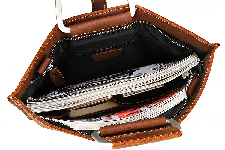 PU Leather vintage men dinner leather messenger bag business bags male High-quality Crazy horse leather briefcase for man 2019