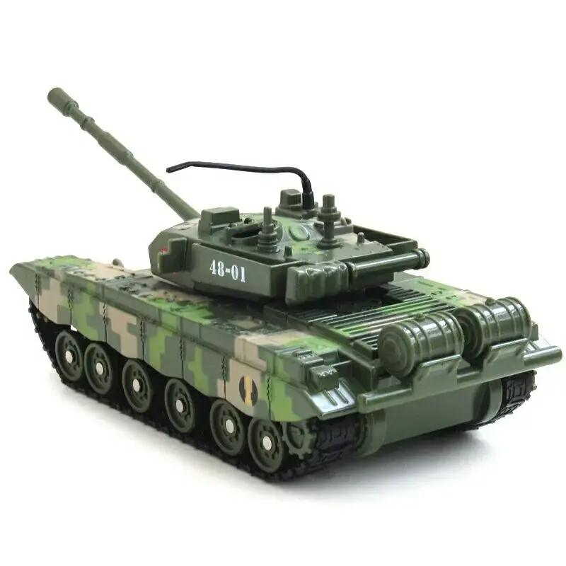 1:48 Танк боевой игрушечный танк модель классический вращение Музыка LED игрушки