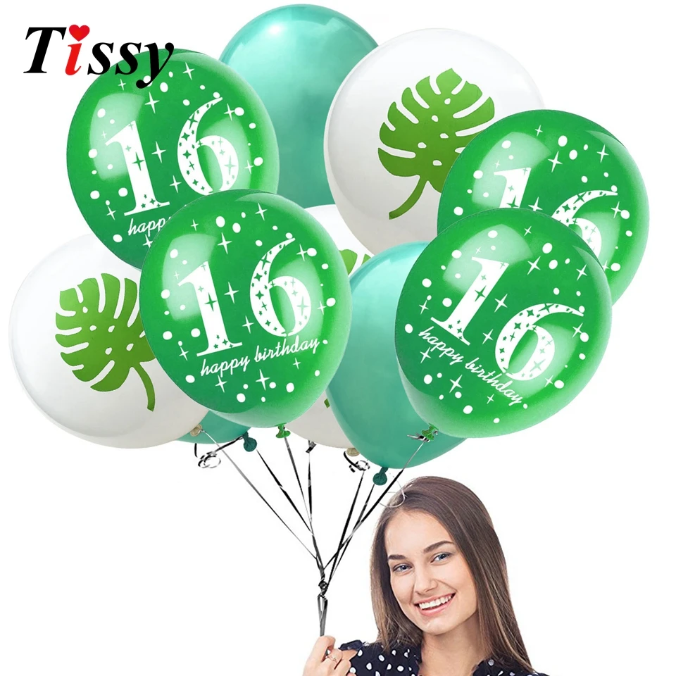 Разноцветные латексные воздушные шары 10 шт. 12 дюймов 16 и 18 лет вечерние с днем