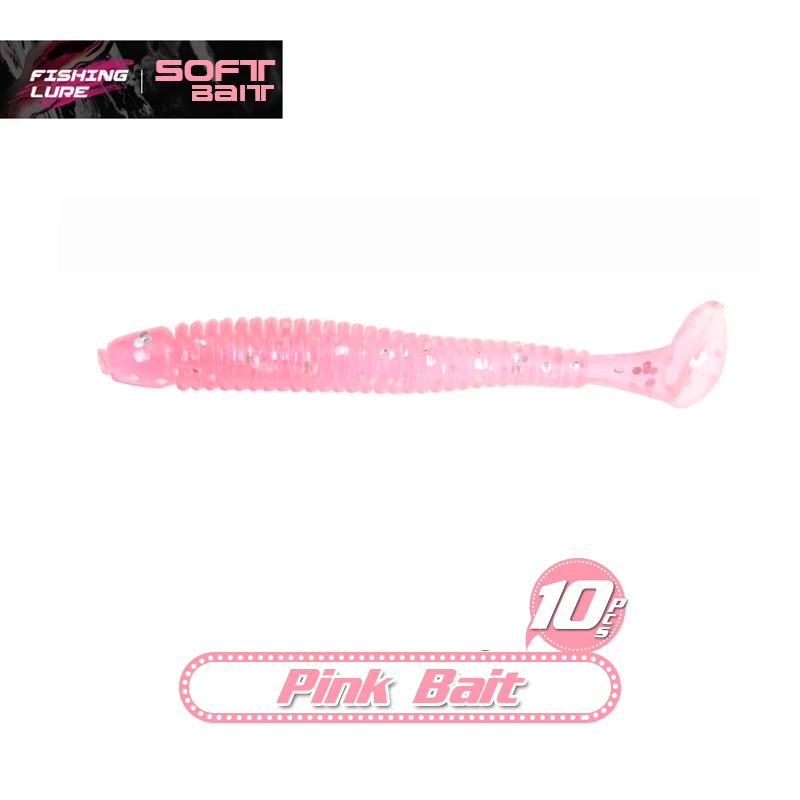 Pink DONQL мягкий червяк приманка для рыбалки 10 шт./лот 2 г 7 см 0,7 г 5 см плавающие воблеры силиконовые Карп наживки плавающие наживки рыболовные снасти - Цвет: Pink