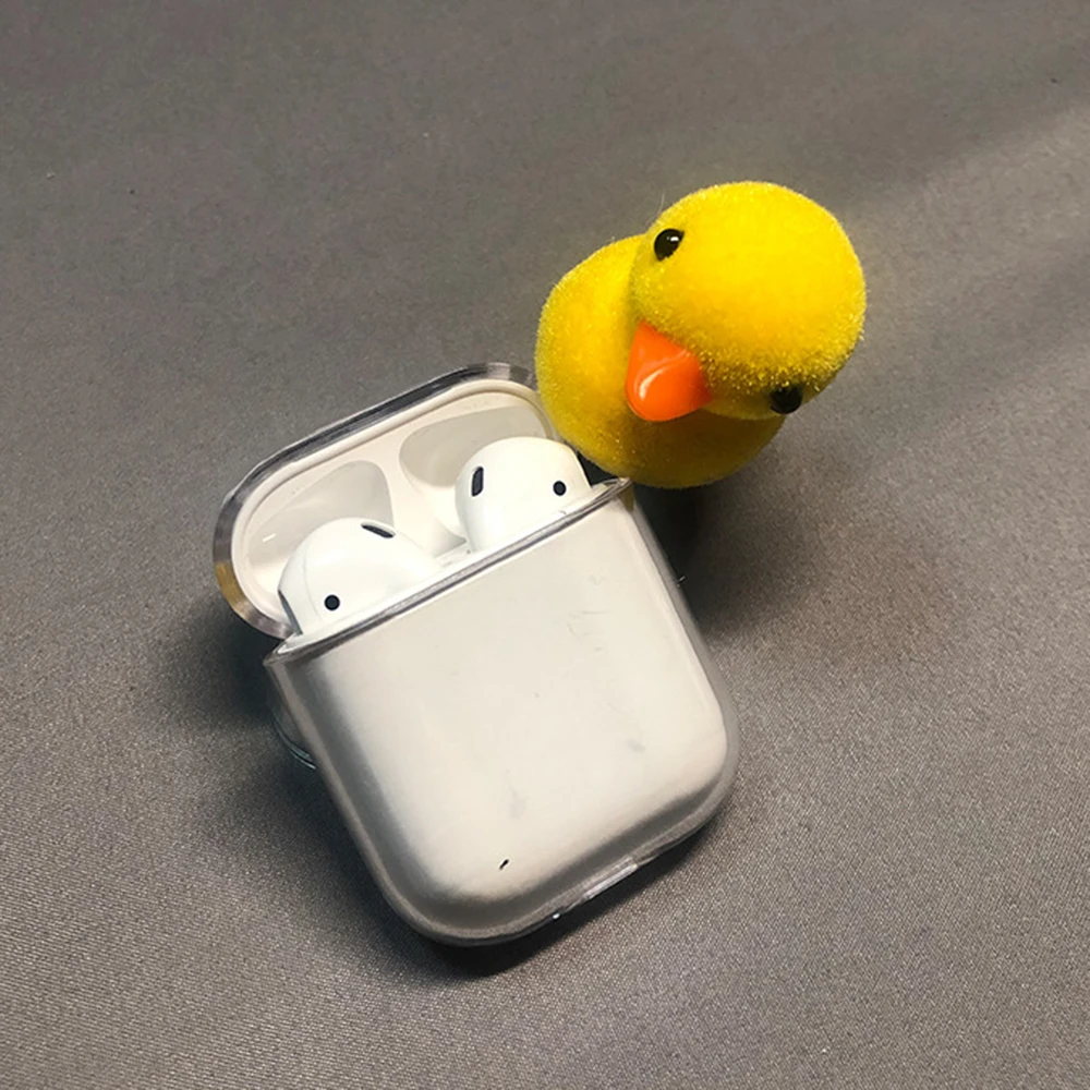 Прозрачный чехол жесткий милый защитный для AirPods футляр наушников|Аксессуары