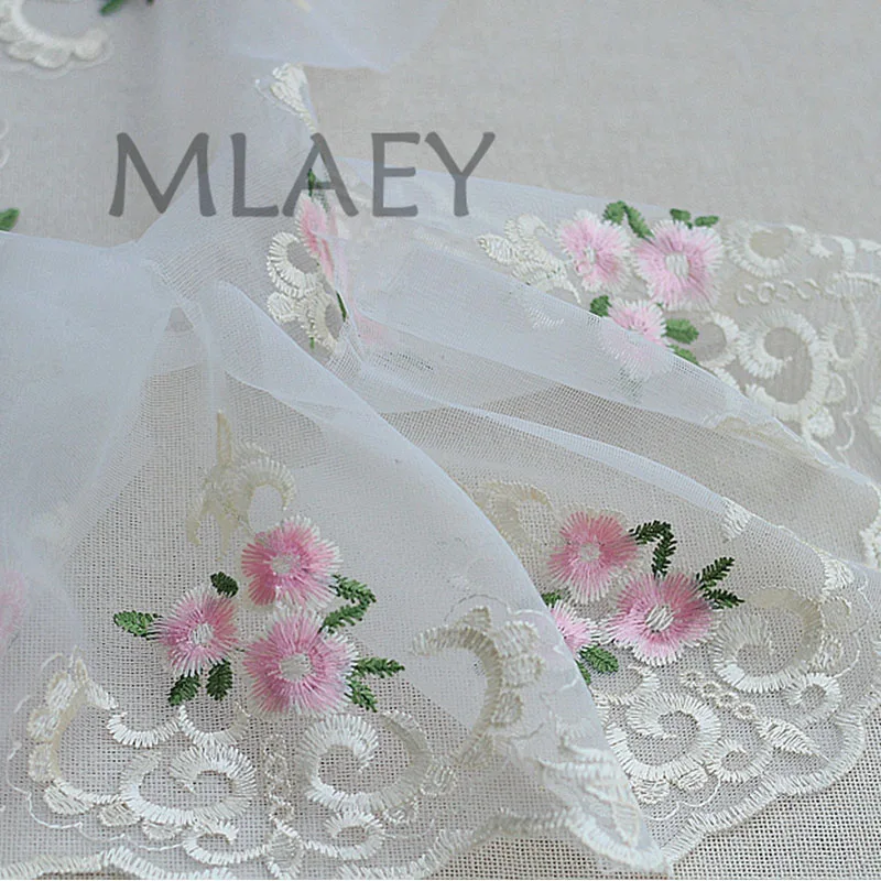 2 ярда/партия розовое изысканное вышитое кружево три кружева ткань качественная