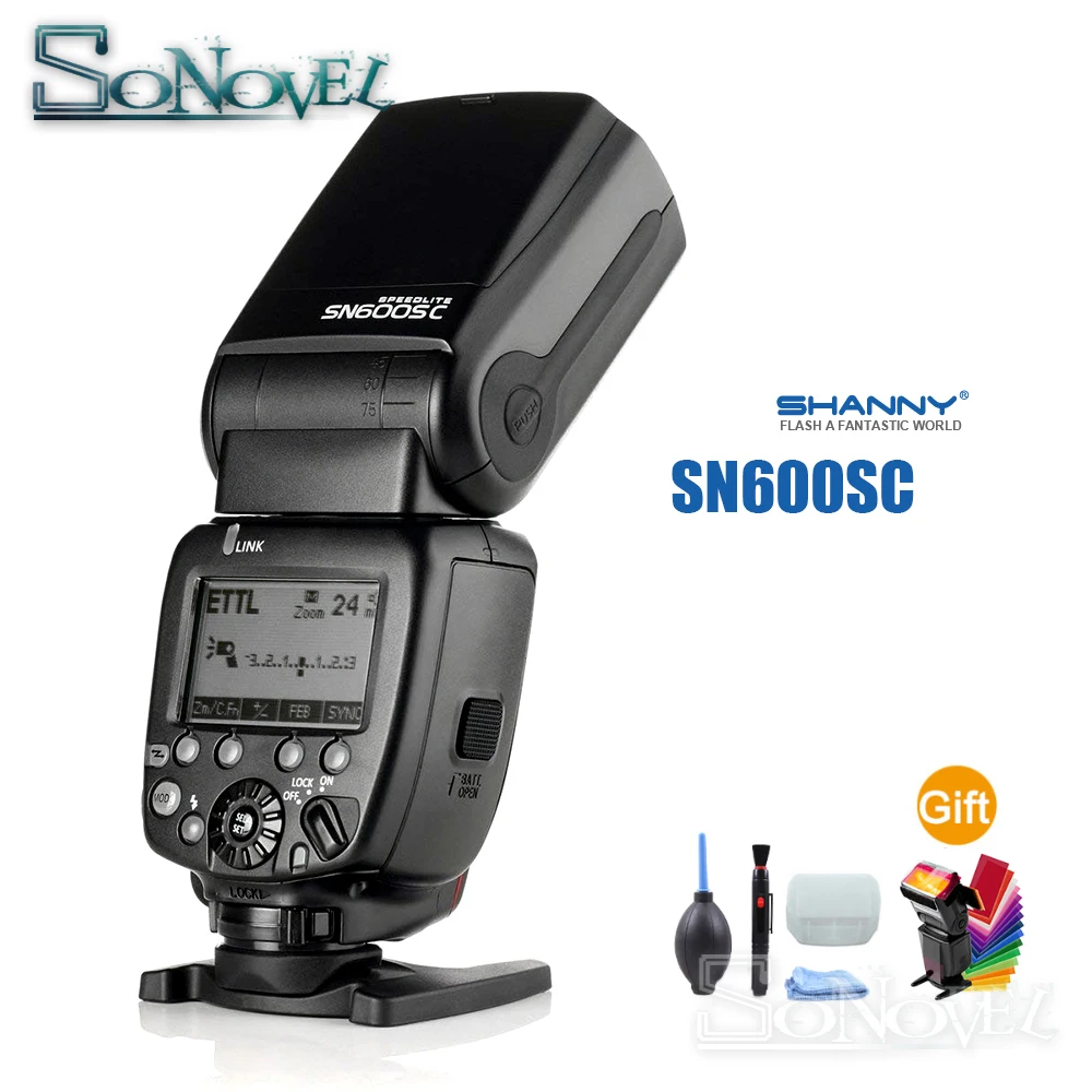 Высокоскоростная вспышка Shanny Master SN600SC Sync 1/8000s GN62 Flash speed lite для Canon 80D 77D 70D 60D 5Ds 7D 6D 5D