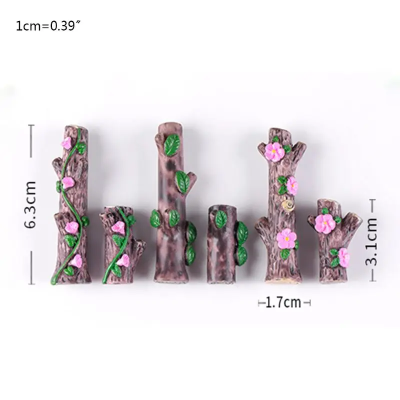 6 шт./компл. садовые полимерные пень стул украшения мох креативный микроландшафт