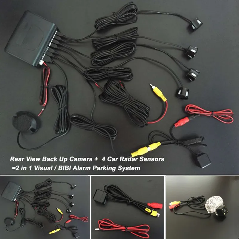Автомобильный парковочный радар заднего вида с датчиками + камера = 2 в 1