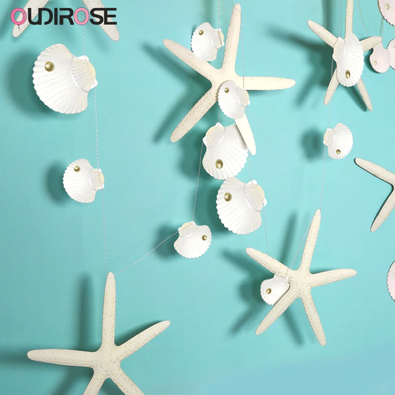 Marine Style Mermaid Starfish Shell Flags Wedding Decorations Birthday Party DIY Romantic Room Valentine's Gift Supplies | Дом и сад