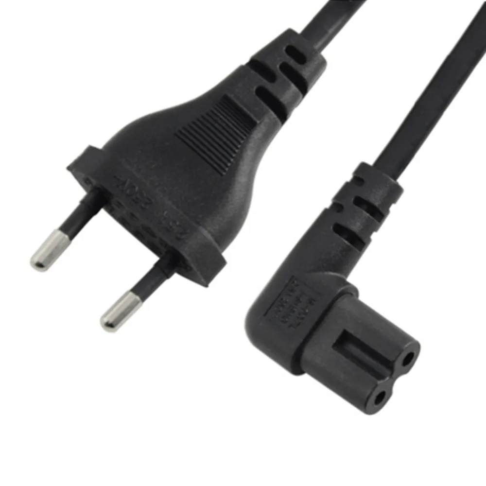 

New Right angled EU Euro AC power cord cable lead 1M/2M/3M/5M EU 2-prong to figure 8 C7 for TV,Printers,Cameras,PS4,PS3 etc.