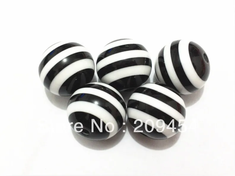 Бесплатная доставка! Бусины в черную полоску 20 мм 100 шт./лот!|beads free shipping|striped beadsbeads