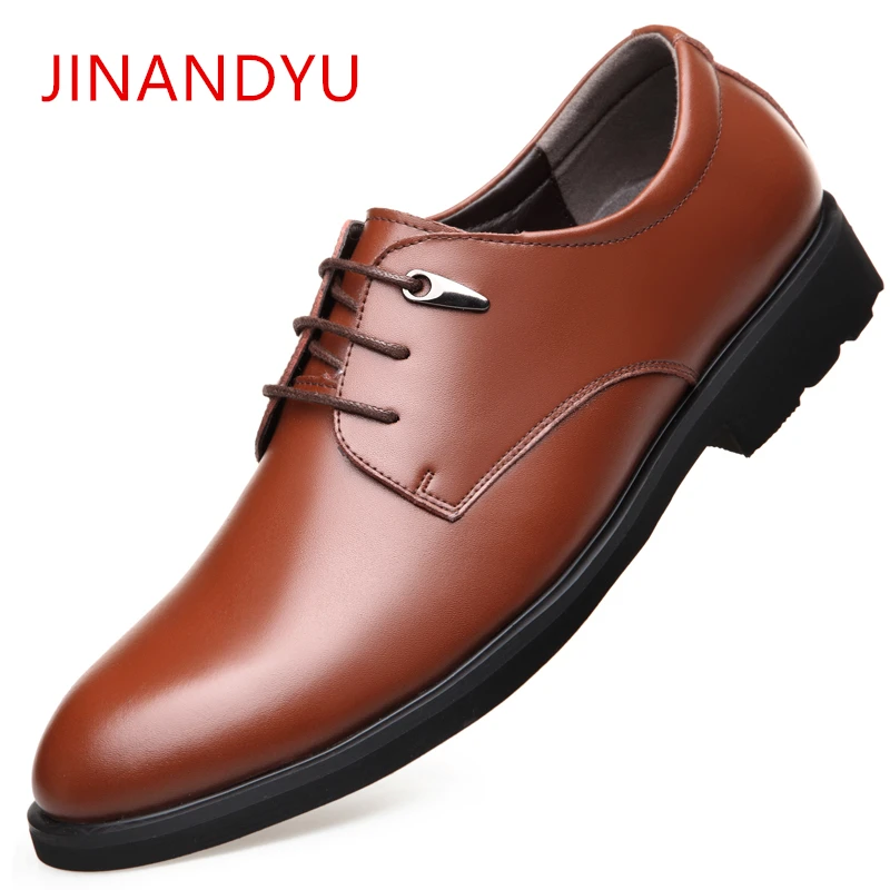 

Genuine Leather Business Wedding Shoes Men Vintage Oxfords For Men Dress Shoes Formal Men Shoes Office Lace Up Derby Shoes Flats