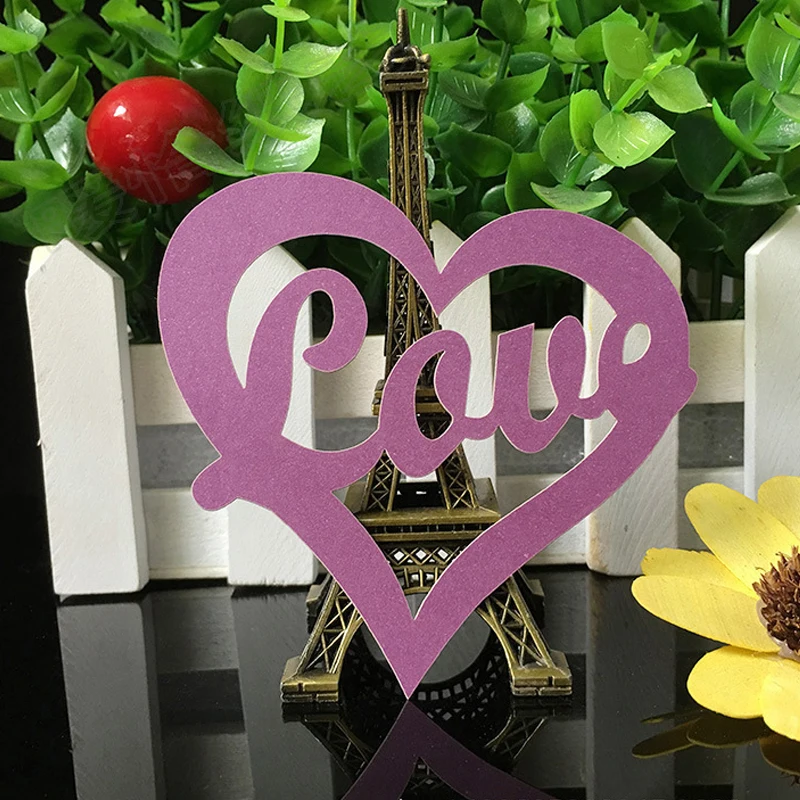 50pcs Laser Cut Love Heart Wine Glass Card Table Name Place Escort Cup Party Baby Shower Birthday Wedding Decoration | Дом и сад