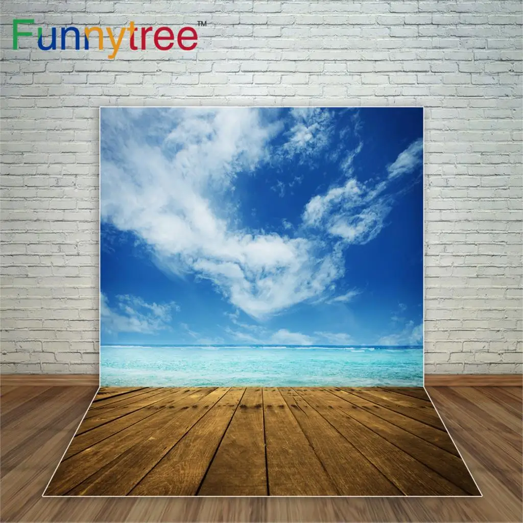 Funnytree фотографии backdropsBlue звездного неба и белых облаков фотосессия фотография Фотостудия средства Вечерние