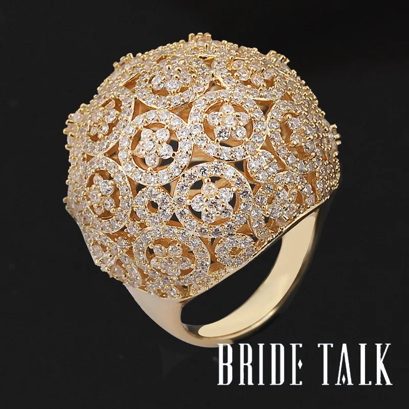Женское большое свадебное кольцо Bride Talk роскошное с кубическим цирконием подарок
