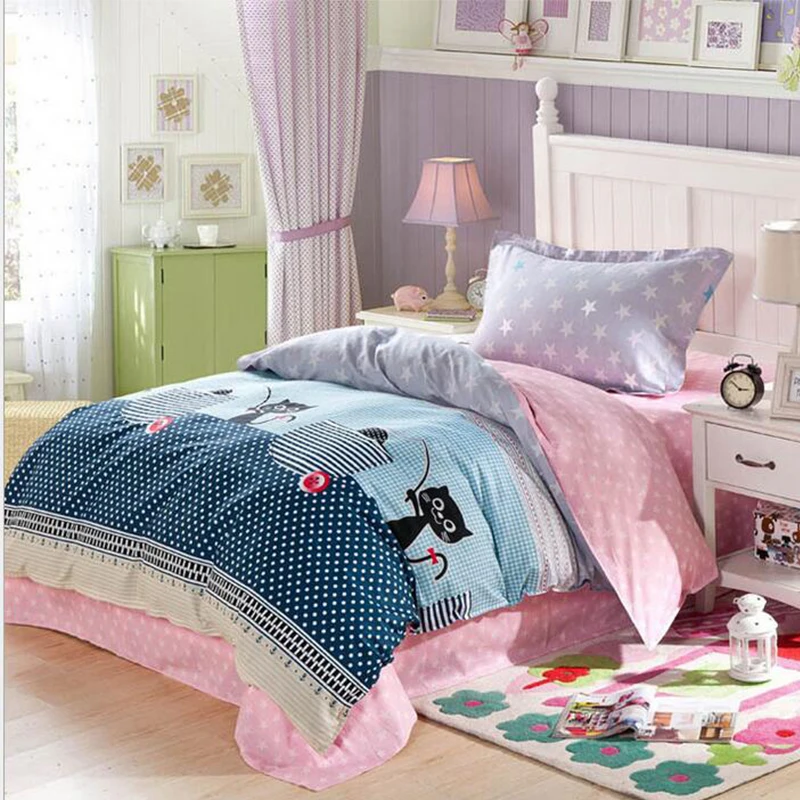 Новый комплект постельного белья из 3 предметов для детей хлопковый пододеяльник