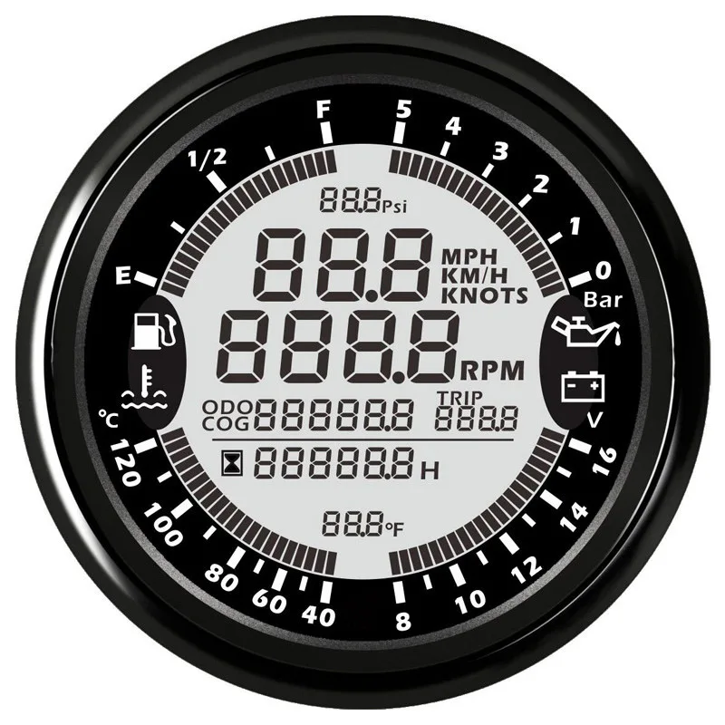 Многофункциональный GPS Спидометр из нержавеющей стали 6 в 1 Автомобильный