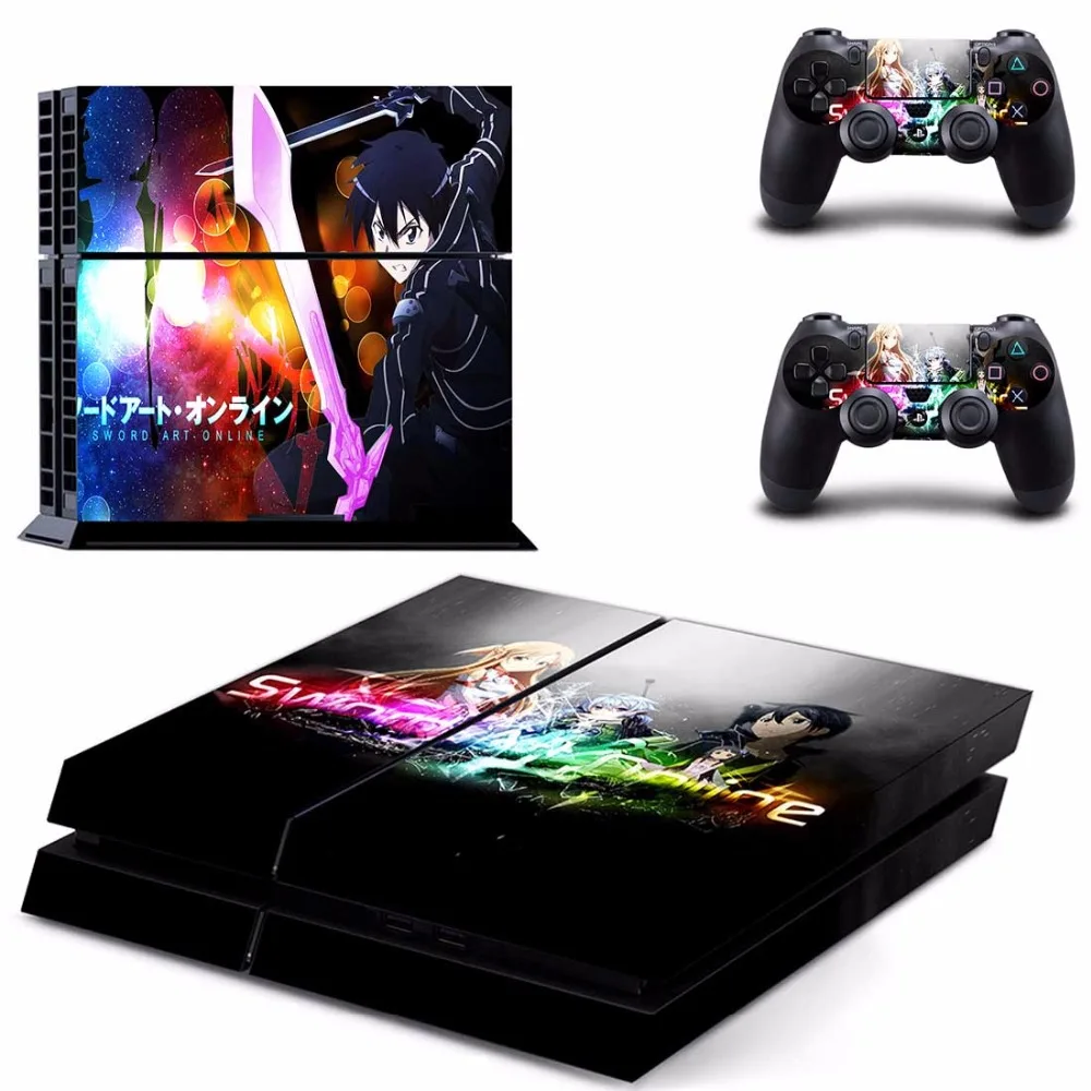 PS4 полный стикер кожи лицевые панели Sword Art онлайн для sony playstation 4 консоли и контроллера