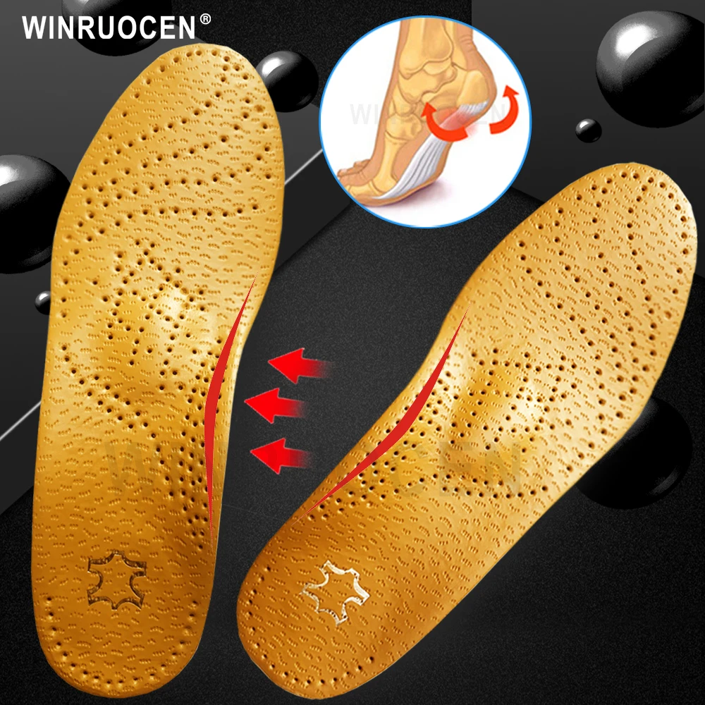 

3D Premium healthy Massage Leather orthotic insole for Flatfoot High Arch Support orthopedic Insole Insoles men and women shoes