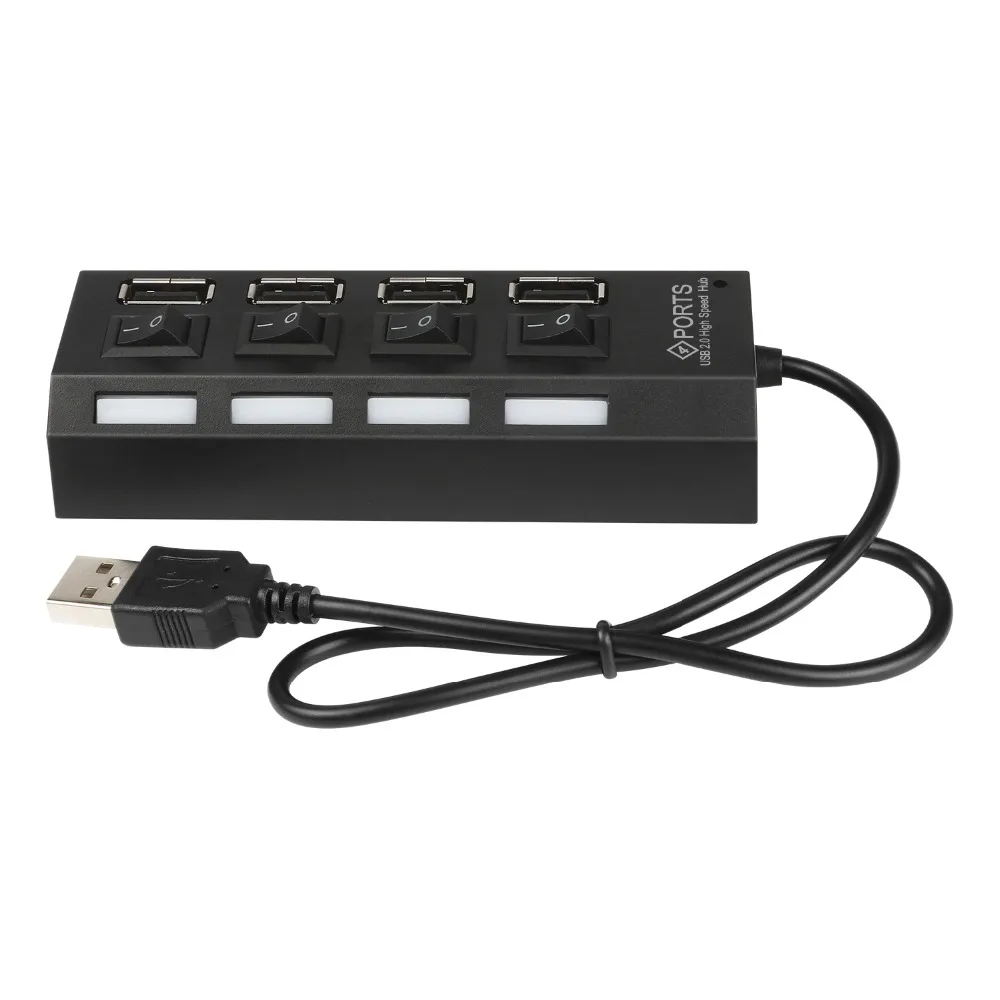 JZYuan 4 порта USB концентратор 2 0 высокоскоростной разветвитель 480 Мбит/с LED с