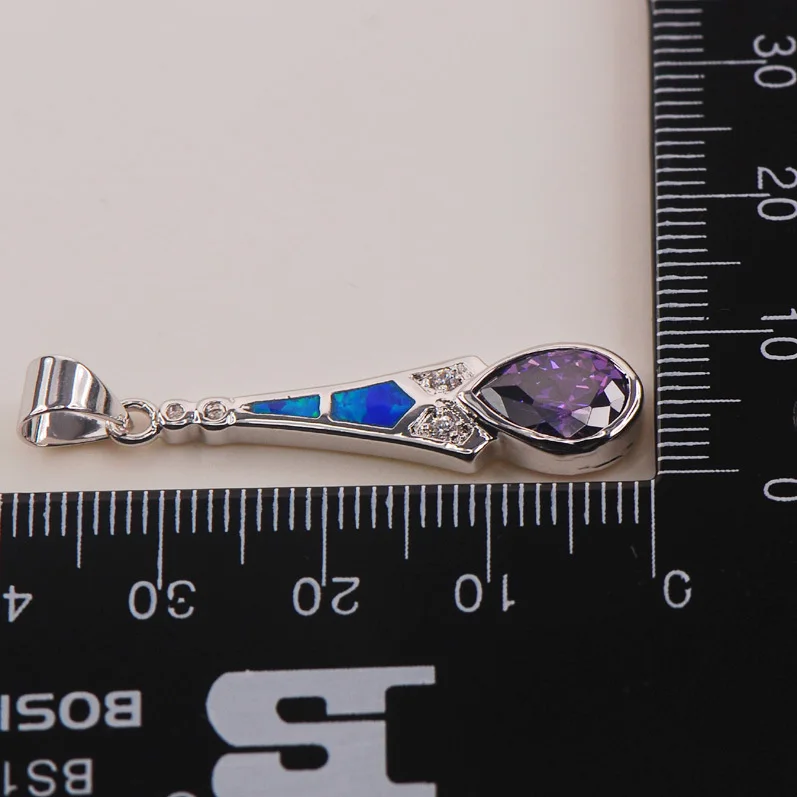 Подвеска из серебра 925 пробы с голубым огненным опалом P157|pendant box|pendant glasspendant light